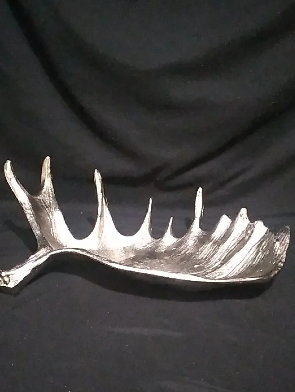 Threshold Silver-finished Cast Aluminum Moose Antler Decorative Bowl (B9)